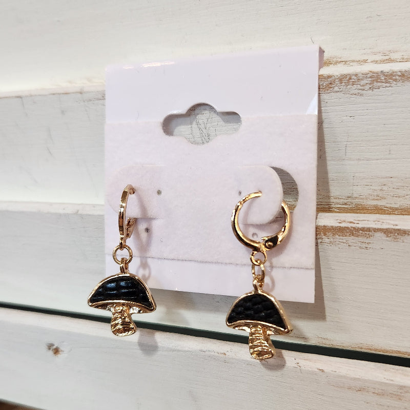 Mushroom Dangle Hoop Earrings