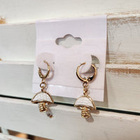 Mushroom Dangle Hoop Earrings