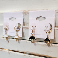 Mushroom Dangle Hoop Earrings