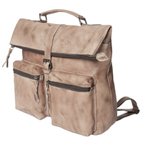 Leather Fold-Over Backpack