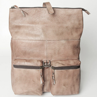 Leather Fold-Over Backpack