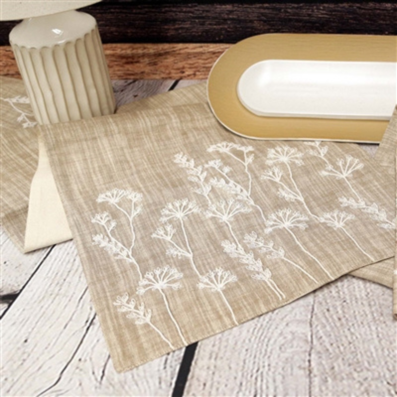 Neutral Flowers Table Runner