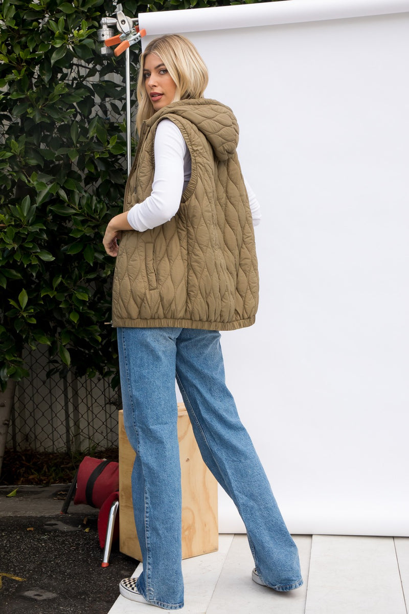 Quilted Hooded Vest