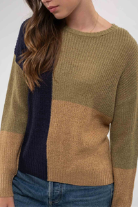 Olive Colorblock Sweater