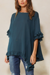 One Size Ruffle Hem Blouse