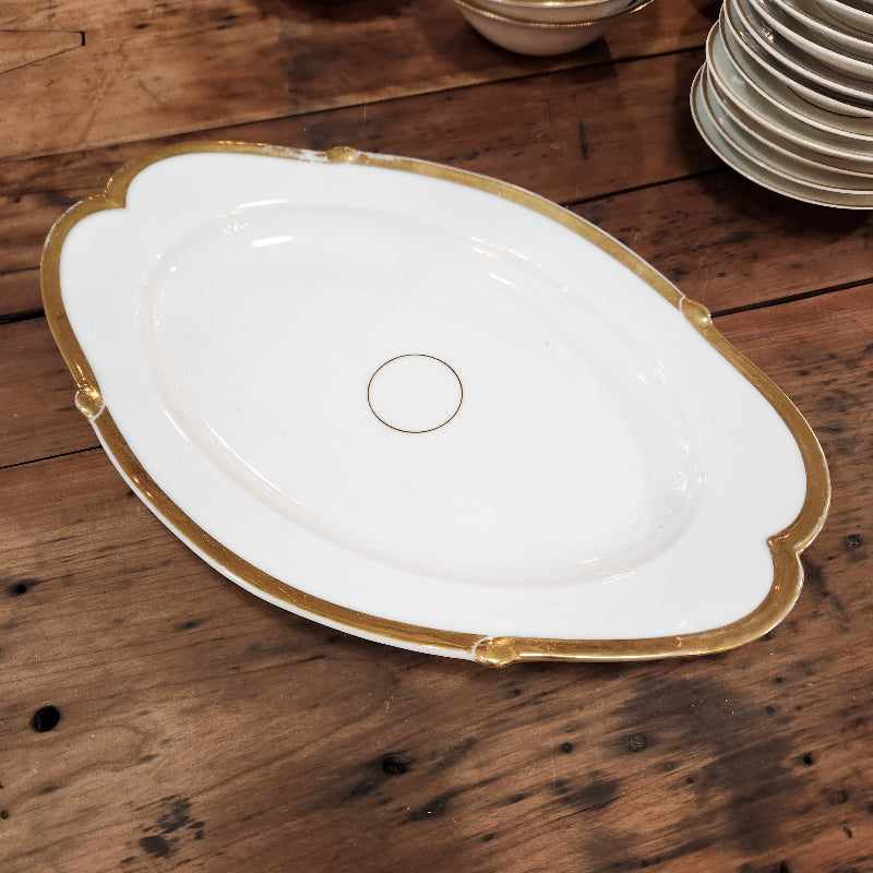 Vintage Gold Trim & White China