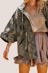 Oversized Pattern Hooded Jacket