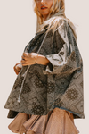 Oversized Pattern Hooded Jacket