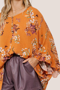 Oversized Floral Tunic Top