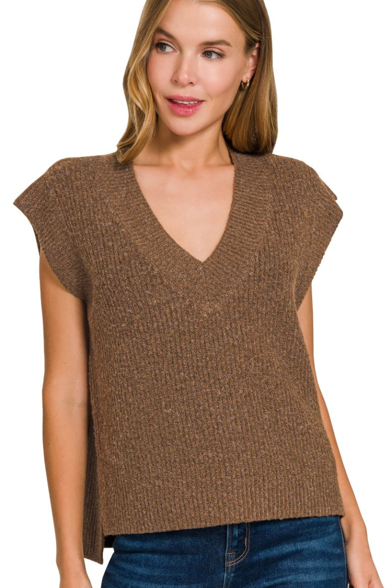 Oversized V-Neck Sweater Vest