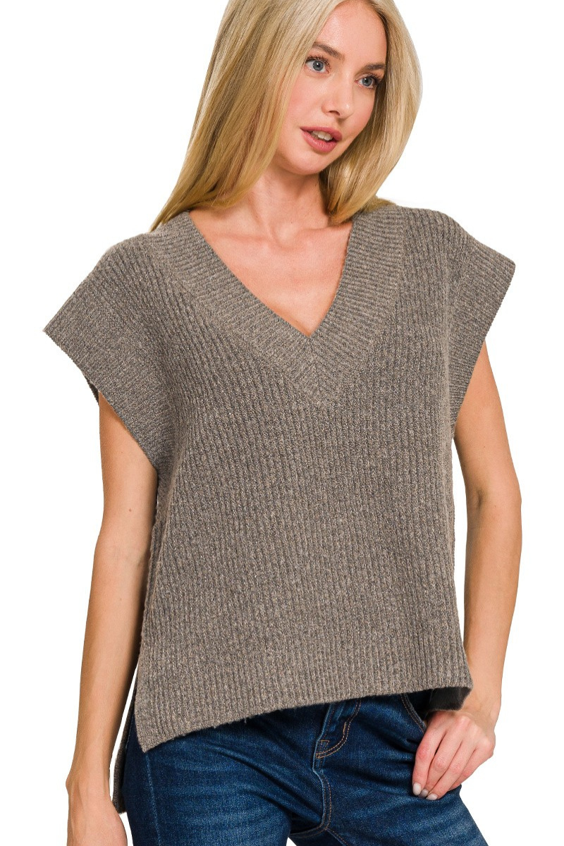Oversized V-Neck Sweater Vest