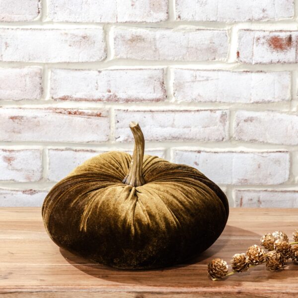 large-olive-velvet-pumpkin 10inches