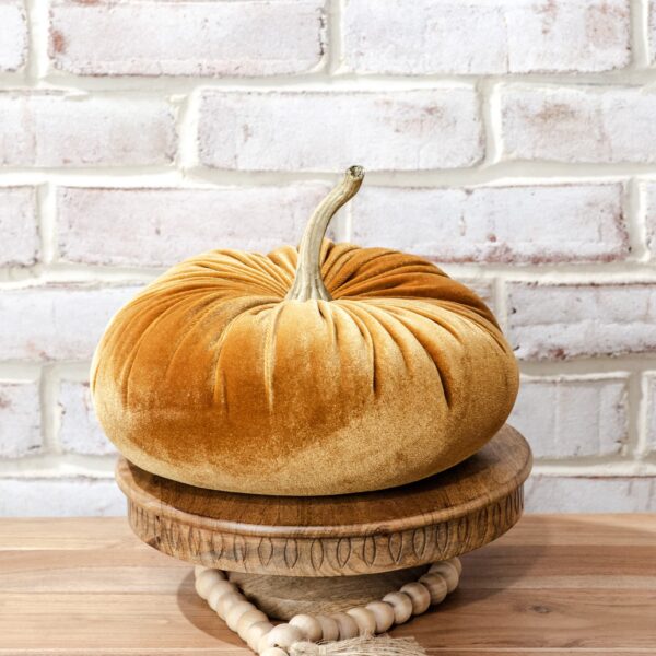 large golden velvet pumpkin 10inch