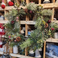 Pine Mix & Cone with Snow wreath