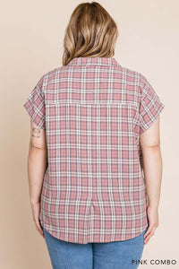 Plaid Pullover Top back