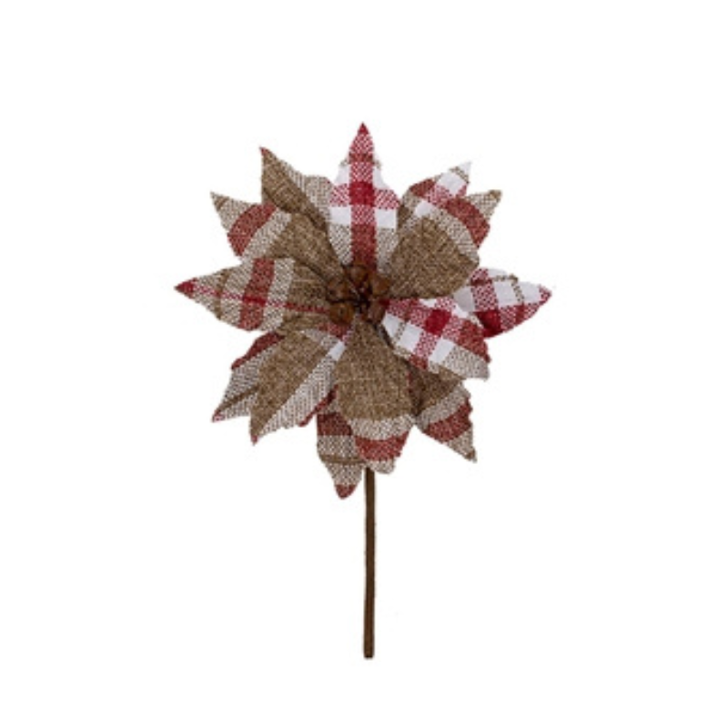 Plaid Fabric Poinsettia