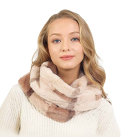 Plaid Faux Fur Infinity Scarf