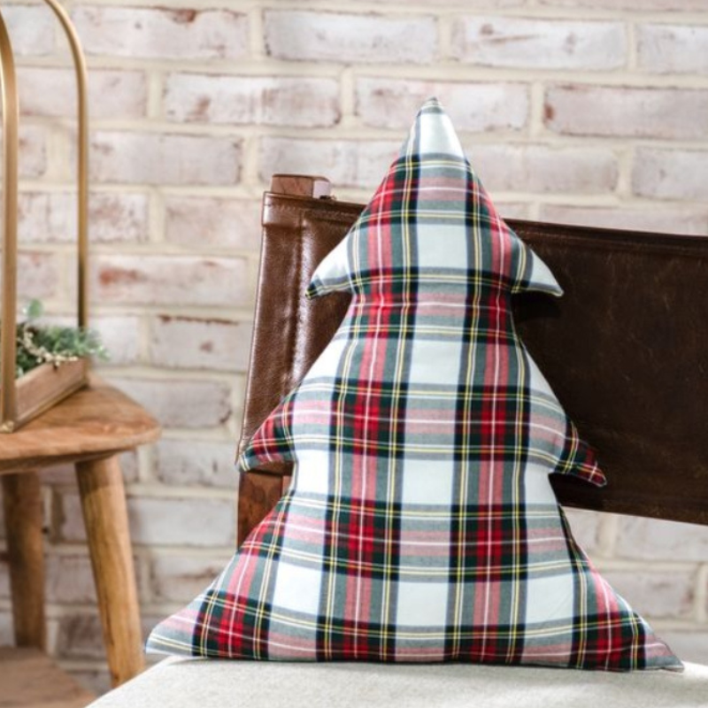 Plaid Tree Pillow