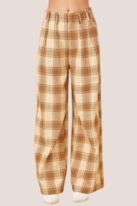 Plaid Wide Leg Trousers