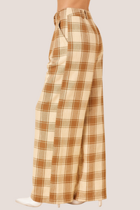 Plaid Wide Leg Trousers