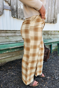 Plaid Wide Leg Trousers