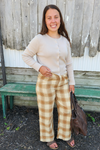 Plaid Wide Leg Trousers