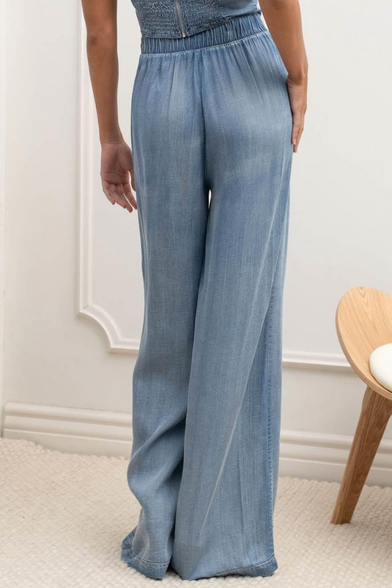 Pleated Chambray Pant