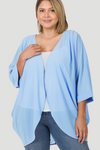 Pleated Shoulder Open Cardigan