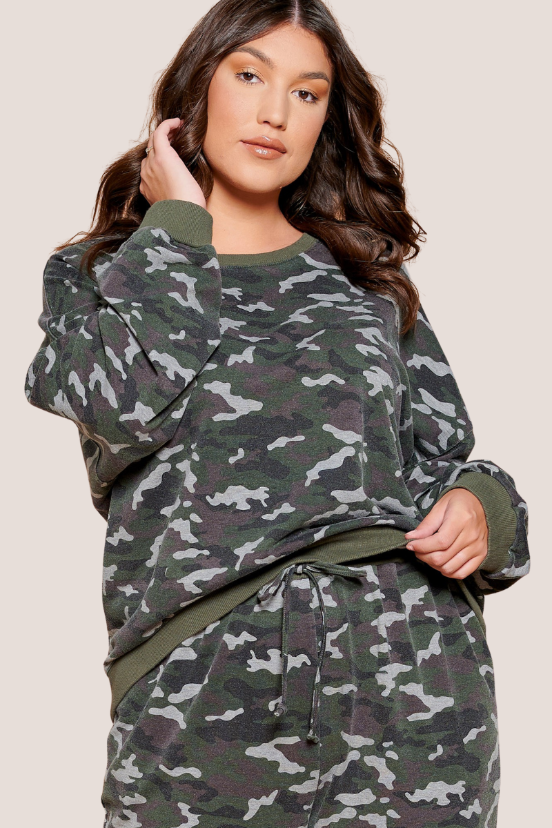 Plus Camo Sweatshirt