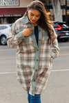 Plus Mint Plaid Long Shacket