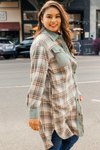 Plus Mint Plaid Long Shacket