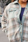Plus Mint Plaid Long Shacket