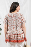 Plus Paisley Peplum Top