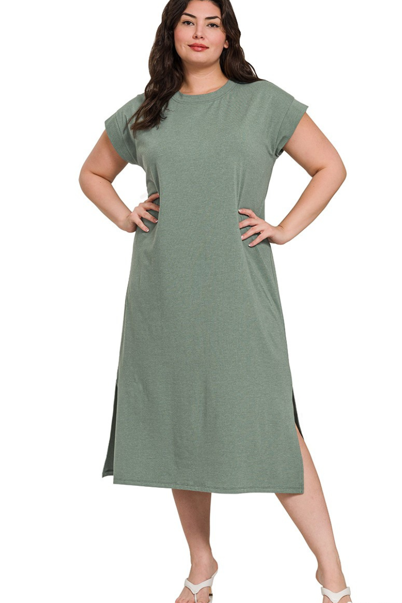 Short Sleeve Midi Dress