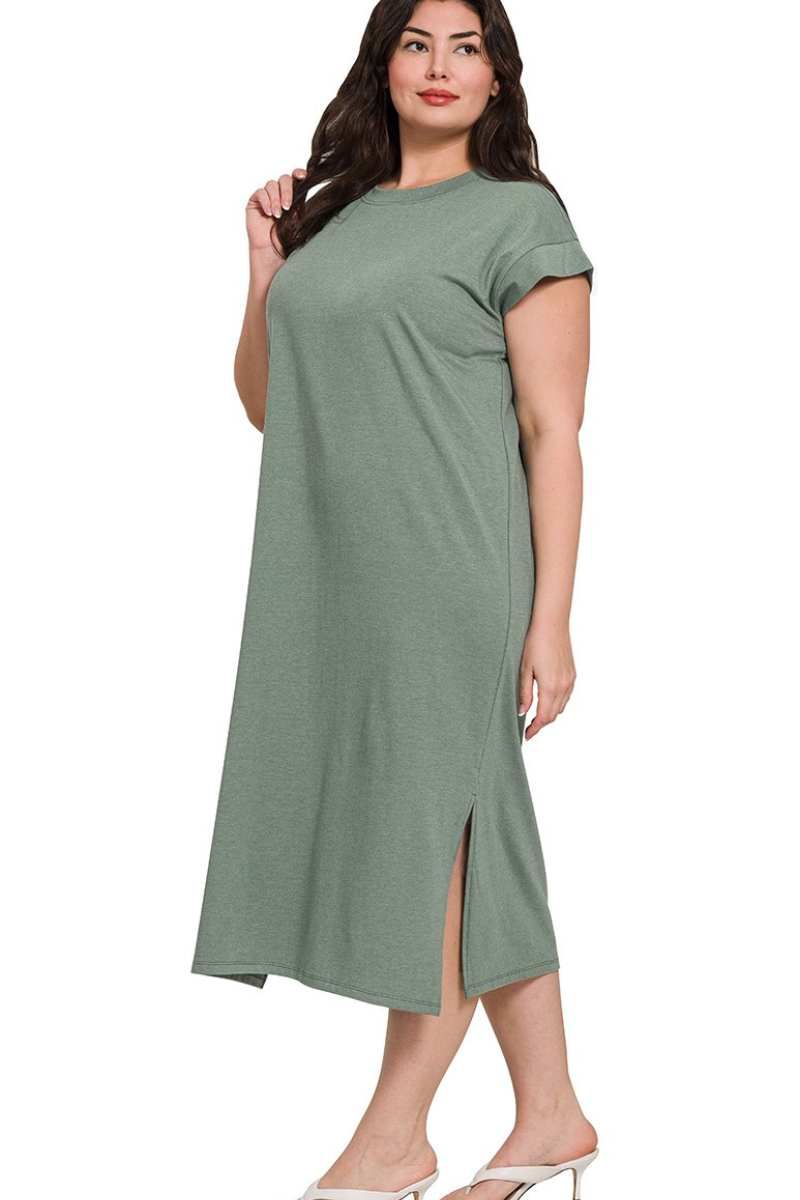 Short Sleeve Midi Dress