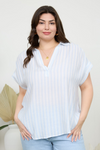 Plus Striped Collared Shirt