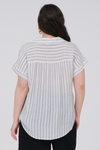 Plus Striped Collared Shirt