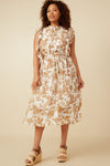 Plus Almond Ruffle Dress