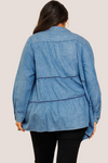 Plus Denim Cardigan