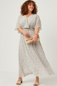 Plus Flutter Surplice Maxi Dress