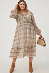 Plus Ruffled Surplice Dress