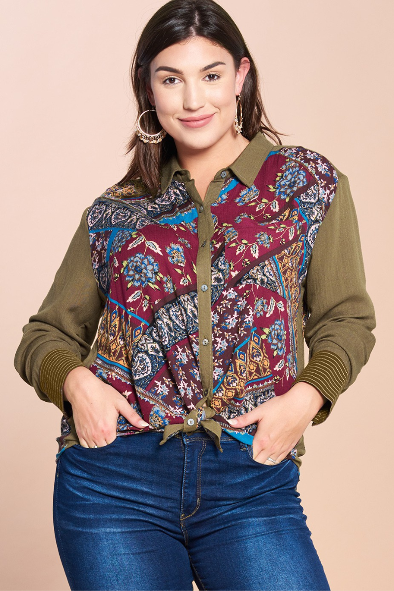 Plus Mix-Print Shirt