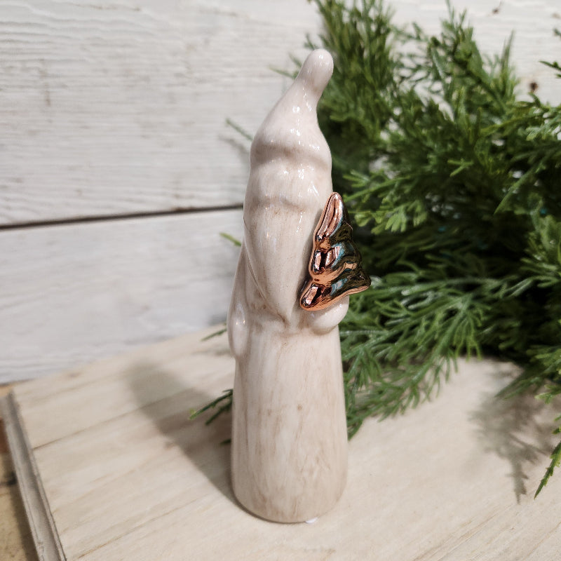 Porcelain Santa with Gold Tree