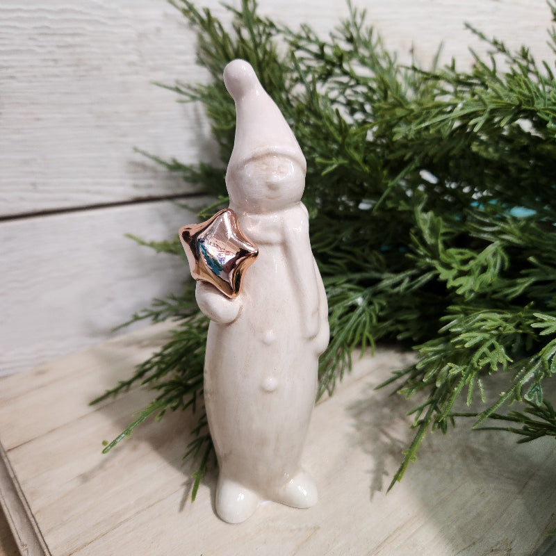 Porcelain Snowman with Gold Star