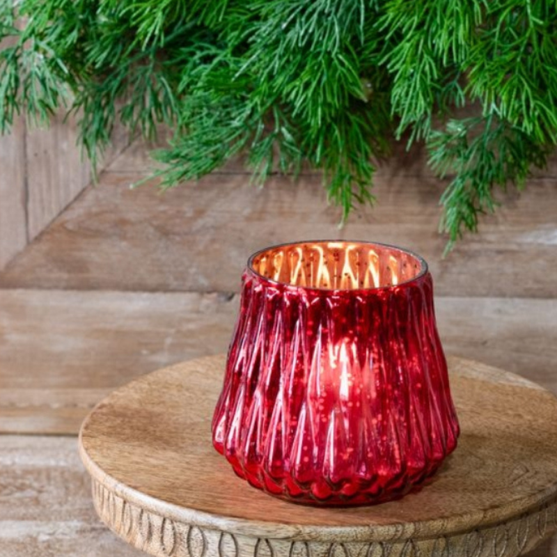 Red Glass Candle Votive