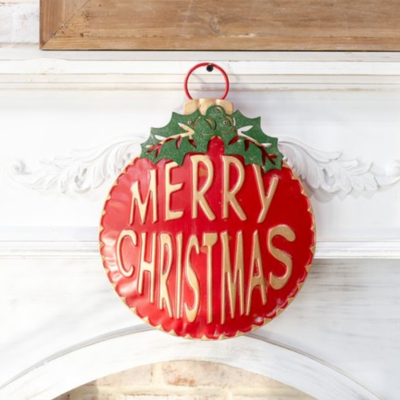 Red & Gold Merry Christmas Sign