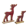 Red Plaid Enamel Deer