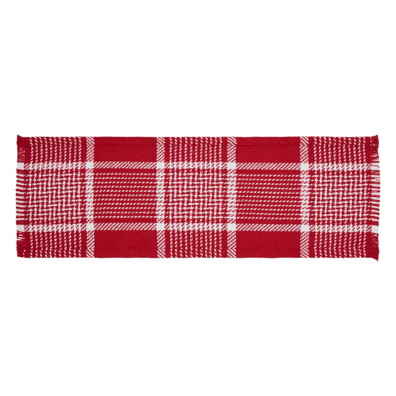Small Red Plaid Table Runner