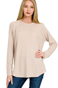 Relaxed Waffle Long Sleeve Top