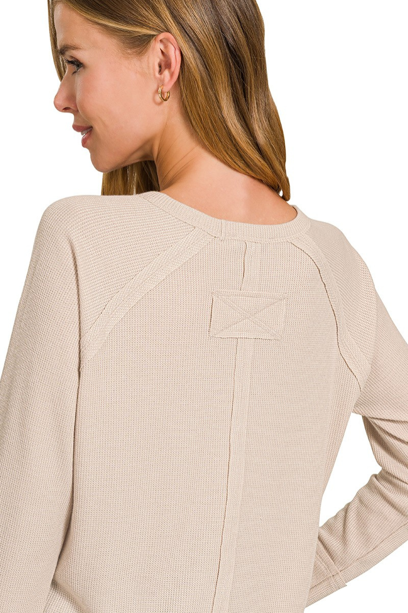 Relaxed Waffle Long Sleeve Top